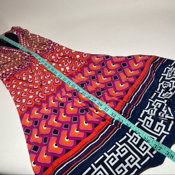 Laundry Shelli Segal Twisted Cinched bust geometric halter Dress Size 6 - Picture 6 of 12